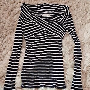 Striped Black and White Women's Top